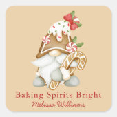 Kerstman Kerstsfeer Bakgeest  Vierkante Sticker (Voorkant)