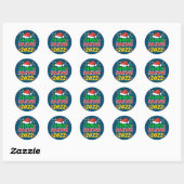 Kerstman kerstteam 2022, Santa Elf Squa Ronde Sticker (Vel)