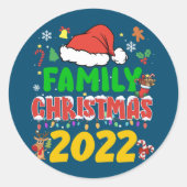 Kerstman kerstteam 2022, Santa Elf Squa Ronde Sticker (Voorkant)