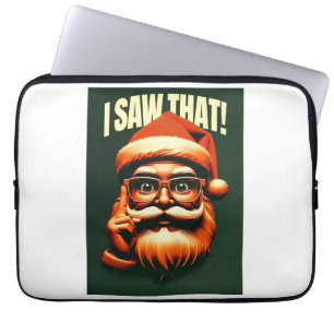 Kerstman kijkt naar je laptop sleeve