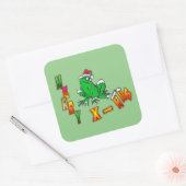 Kerstman kikker Vrolijke Kerstmis Cust. Sticker (Envelop)