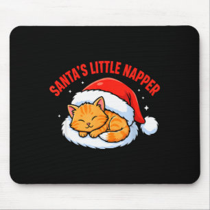 Kerstman Kleine Slaper Schattige Kerst Moppige Kat Muismat