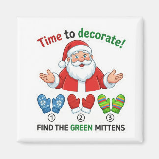 Kerstman Kleuren Leren Spel Groene Mutsen Magneet