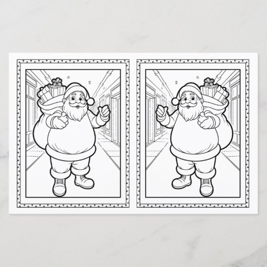 Kerstman kleurplaat voor kinderen (Voorkant)