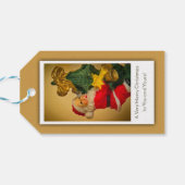 Kerstman Klimmen de Kerstboom, Custom Cadeaulabel (Achterkant Horizontaal)