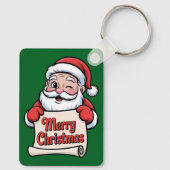 Kerstman Knipoog 🎅 "Prettig Kerstfeest" Sleutelhanger (Achterkant)