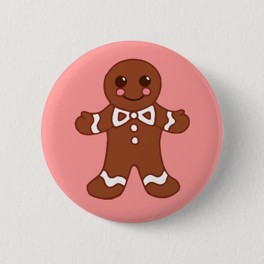 Kerstman Knop Ronde Button 5,7 Cm (Voorkant)