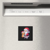 Kerstman knuffelt Capybara Grappige kerst Matching Magneet (Insitu (Vaatwasser))
