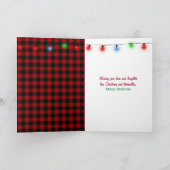 Kerstman knuffelt een fawn feestdagen kaart (Binnen)