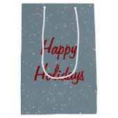 Kerstman knuffelt een fawn medium cadeauzakje (Achterkant)