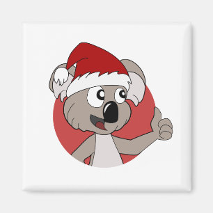 Kerstman Koala beer cartoon Magnet Magneet