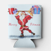 Kerstman Koelbox Bodybuilder kerstman met cadeaus Blikjeskoeler (Achterkant)