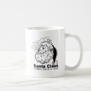 Kerstman komt één keer per jaar koffiemok