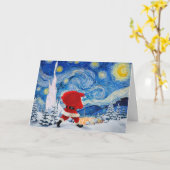 Kerstman komt  kaart (Gele Bloem)