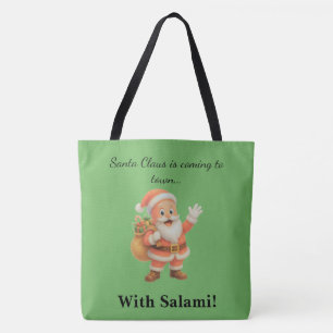 Kerstman komt naar de stad.. Met Salami! Draagtas
