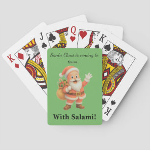 Kerstman komt naar de stad.. Met Salami! Pokerkaarten