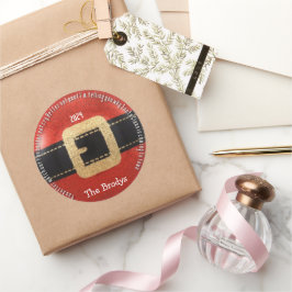 Kerstman komt naar de stad ronde sticker