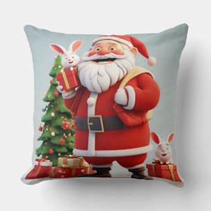 Kerstman Konijn Vakantiehuis Gezellige Scene Kussen