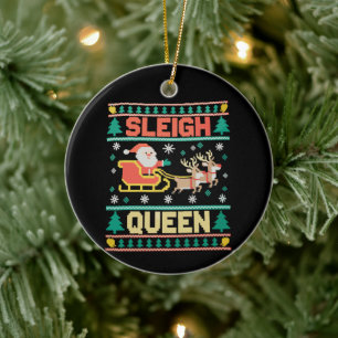 Kerstman Koningin LGBTQ Regenboog Rendier Kerstmis Keramisch Ornament