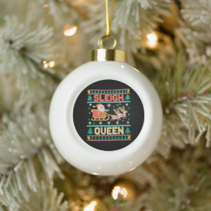 Kerstman Koningin LGBTQ Regenboog Rendier Kerstmis Keramische Bal Ornament