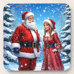 Kerstman Koppel Kerst Drink Accent Cadeau Bier Onderzetter
