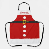 Kerstman kostuum Elf aangepaste naam Kerstmis Schort (Voorkant)