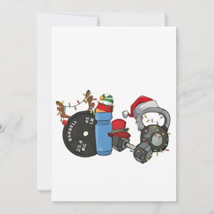 Kerstman Krachttraining Hantelelementen Gym Kerstm Feestdagenkaart