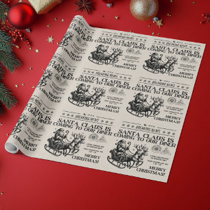 Kerstman krant familiefeest Kerstmis Cadeaupapier