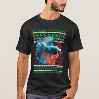Kerstman Krijgt Betta Vis Kerst Grafische T-shirt