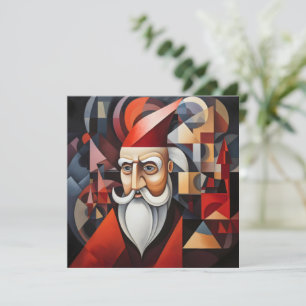 Kerstman Kubisme Feestdagenkaart