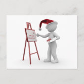 Kerstman Kunstenaar Rood Wit Vrolijk Kerstmis Ezel Feestdagenkaart (Voorkant)