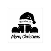 Kerstman Laarzen en Hoed Rubberstempel (Afrduk)