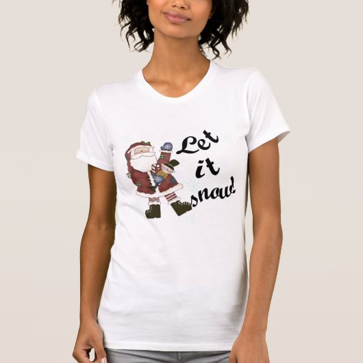 Kerstman Laat het Sneeuw T-shirts en geschenken (Voorkant)