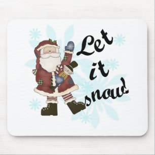Kerstman Laat het Sneeuw T-shirts en geschenken Muismat