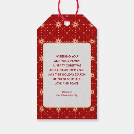 Kerstman leest een boek Cadeaulabel (Achterkant)