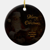  Kerstman leest een boek Keramisch Ornament (Achterkant)