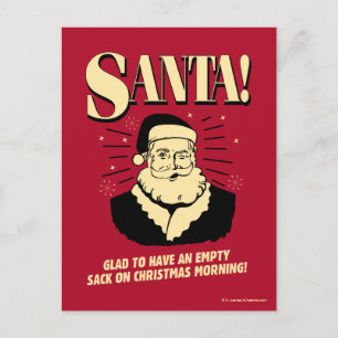 Kerstman: Lege Zak op de Ochtend van Kerstmis Feestdagenkaart