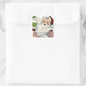  kerstman levert kerstwensen adreslabel vierkante sticker (Tas)
