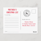 Kerstman lijst Briefkaart (Achterkant)