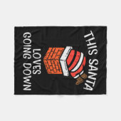 Kerstman Loves Going Down Schoorsteen Plezier Kers Fleece Deken (Voorkant (Horizontaal))