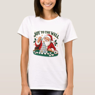 Kerstman Mahjong T-shirt Vreugde tot de Muur Kerst