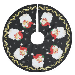 Kerstman Mandala & Sneeuwvlokken op Zwart Kerstboom Rok