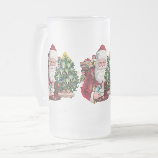  kerstman matglas bierpul (Voorkant links)