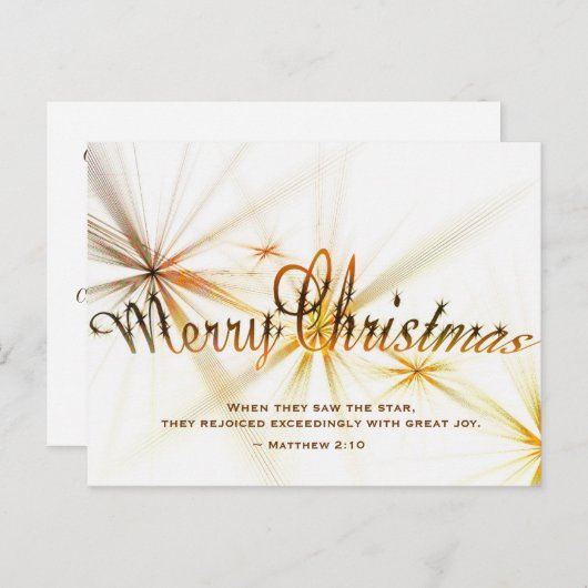 Kerstman Matthew 2:10 Bijbelmodern Star-ontwerp Briefkaart (Voorkant / Achterkant)