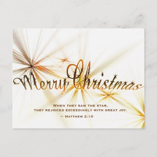 Kerstman Matthew 2:10 Bijbelmodern Star-ontwerp Briefkaart (Voorkant)