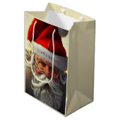 Kerstman Medium Cadeautas (Voorkant Gekanteld)