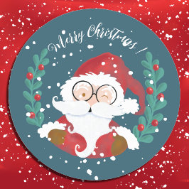 kerstman | Merry Christmas Blue Stickers