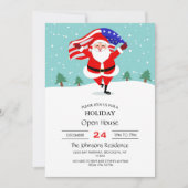 Kerstman met Amerikaanse vlag Kaart (Voorkant)