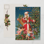  Kerstman met Angels Feestdagenkaart (Voorkant / Achterkant)