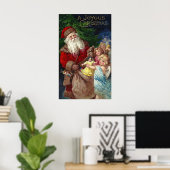  Kerstman met Angels Poster (Thuiskantoor)
